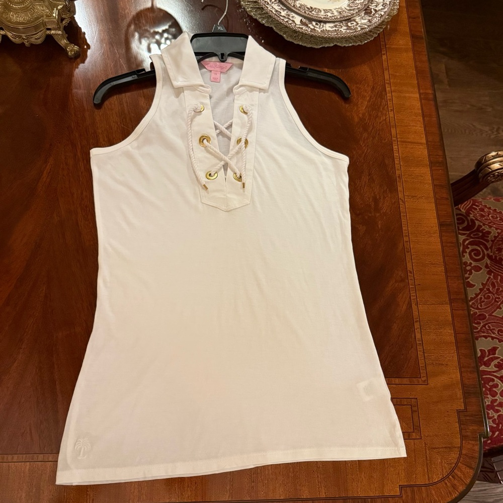 Lilly Pulitzer First Mate Lace-Up Sleeveless Polo Tank